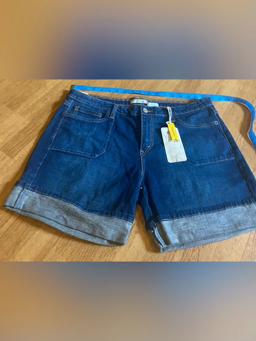 Levi’s 545 low rise shorts size 14 dark denim blue lily festival western boho